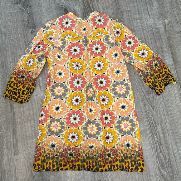 Ivy Jane Ditzy Floral Tunic Yellow Orange M Flower Child Hippie Bohemian Retro - Picture 2 of 7